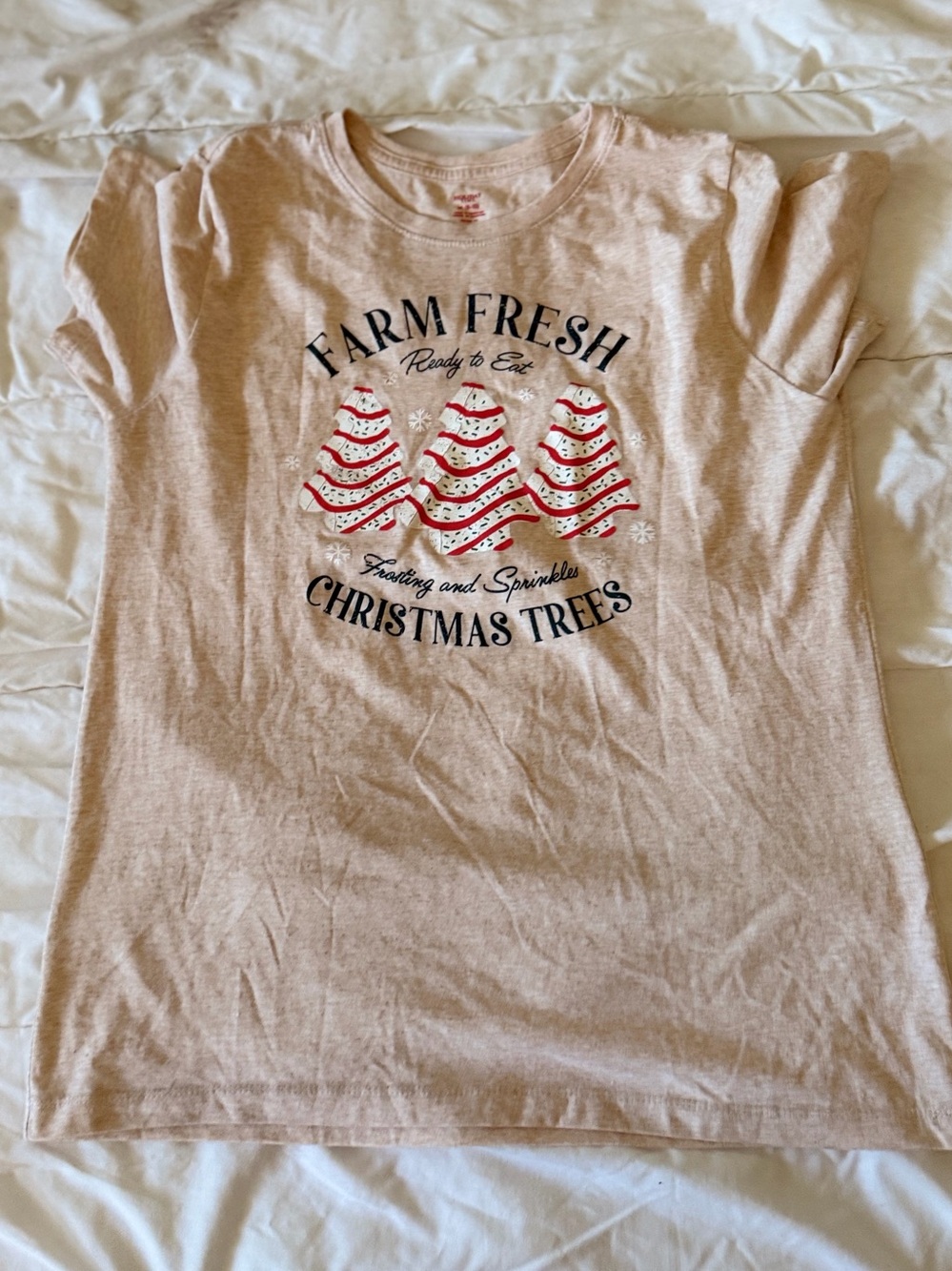 Holiday Time Pink Graphic 'Farm Fresh Christmas Trees' Tee